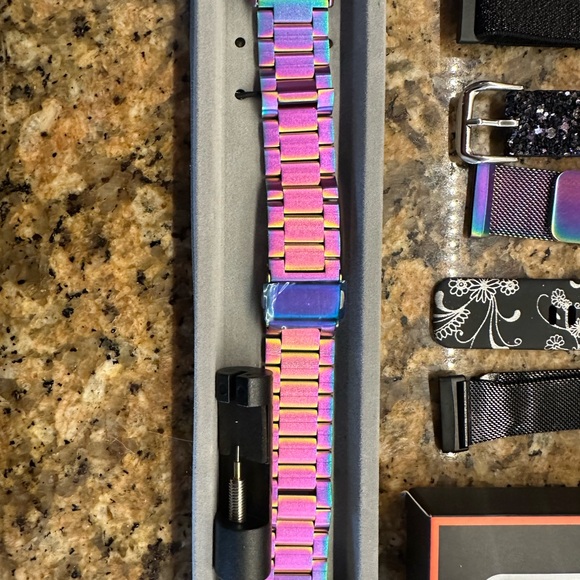 Lot of Fit Bit Versa Bumpers and Bands Glittery, Sparkly and Iridescent ✨ - Picture 5 of 7